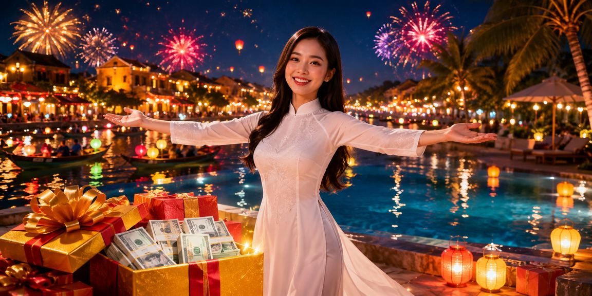 Người dùng Hội An mặc áo dài theo dõi kèo thể thao và cá cược trực tuyến
